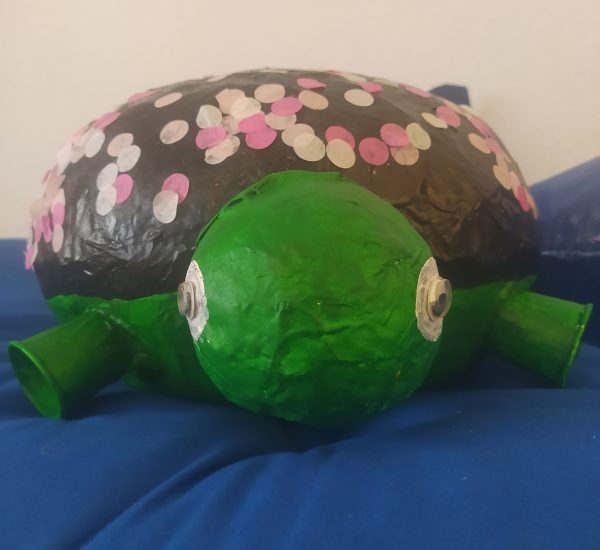 Pappmaché Figur Schuldkröte aus Rohling Set