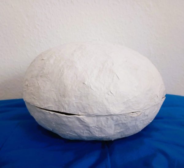 Pappmaché Rohling Elipsoid flach