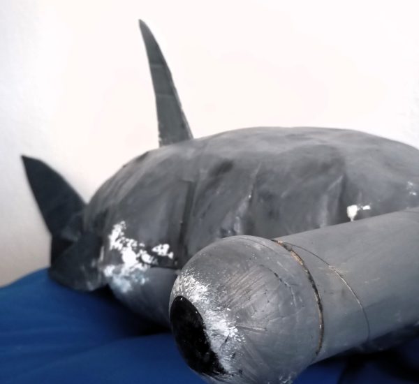 Haifisch Hammerhai aus Pappmaché Rohling Grundform