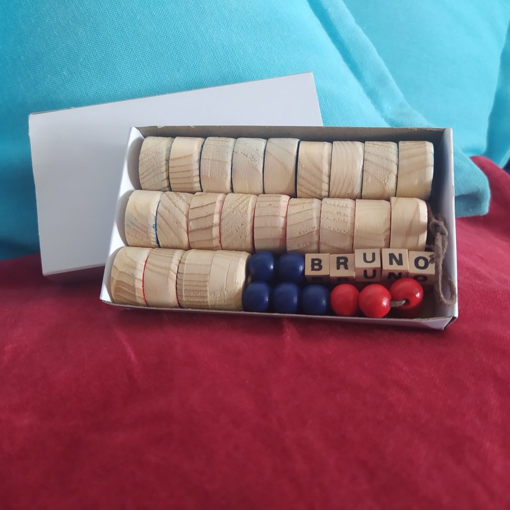 Einschulungsschächtelchen Rechenkette und Rechensteine