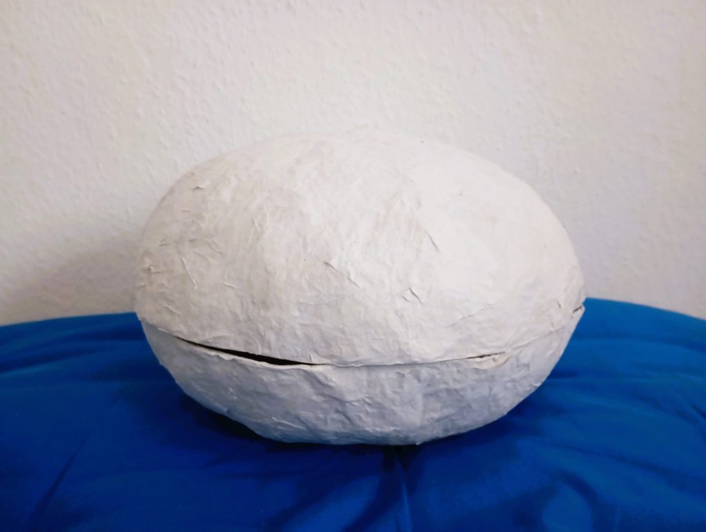 Pappmaché Rohling Elipsoid flach